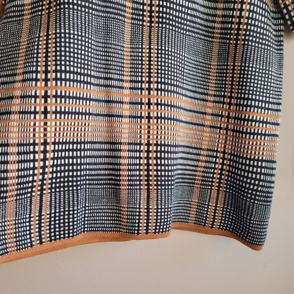 Beauty Ann Taylor Size Small Houndstooth Black & Chocolate Color Women's Sweater - Picture 8 of 9